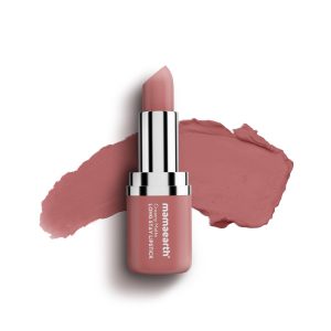 Mamaearth Creamy Matte Long Stay Lipstick with Murumuru Butter and Vitamin E for 8-Hour Long Stay (Flakeproof & Non-Drying | Intense Color Payoff) - 4.2g (Pillow nude)