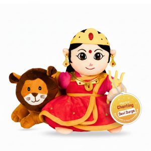Panda's Box Mantra Chanting Devi Durga Soft Toys for Kids | Musical Stuffed Plush Toy for Girl & Boy | Non-Toxic, Safe | Best Birthday Gift for Kids & Babies | Free Colouring Book (Medium)