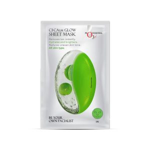 O3+ Ci-Calm Glow Sensitive Skin Sheet Mask with Cica Leaf Extract & Ceramide for Barrier Repair & Anti Redness