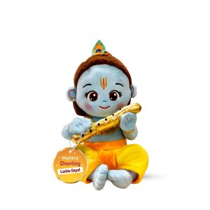 Panda's Box Mantra Chanting Laddu Gopal Soft Toys for Kids | Musical Stuffed Plush Toy for Girl & Boy | Non-Toxic, Safe | Best Birthday Gift for Newborn, Infants & Toddlers | Teddy Bear (Medium)