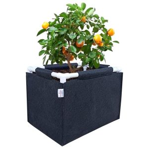 Casa De Amor 400 GSM Geo Fabric Rectangular Plant Grow Bag with PVC Pipe Support Suitable for Vegetable Terrace Gardening (Black, 1.5Lx1Wx1H Feet)