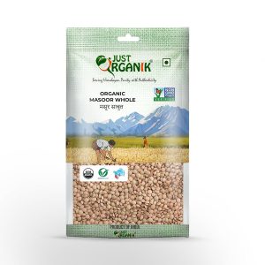 Just Organik – Organic Masoor Dal Whole (1 Kg) |Sabut Masoor Dal | certified Organic | High in Protein and Dietary Fibre | Helps Manage Weight | Non-GMO | Gluten-Free | Improves Skin Health | Pulses and Dal Pantry | Lentil