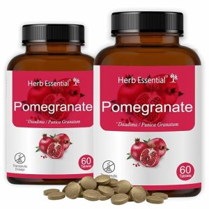 Herb Essential Pomegranate 500 mg, 60 Tabs (Pack of 2), Herbal Supplement