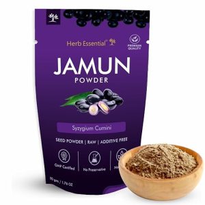 Herb Essential Jamun Powder 50g (Syzygium Cumini) | Pure Single Ingredient Jamun Fruit Powder | Natural Ayurvedic Herbal Supplement for Daily Wellness & Healthy Lifestyle