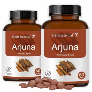 Herb Essential Arjuna Tablets 500 mg, 60 Count (Pack of 2), Natura