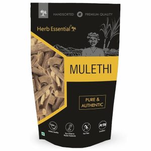 Herb Essential Mulethi Sticks,100 g - Yastimadhu (Licorice) for Chewing - Sore Throat Relief, Immunity Booster, Promotes Oral Health - 100% Natural - (Big)