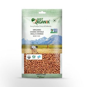 Just Organik Chana Whole (Kala Chana) 1 Kg, certified Organic | black chana | rich source of protein | unpolished and gluten free | godhuma chana