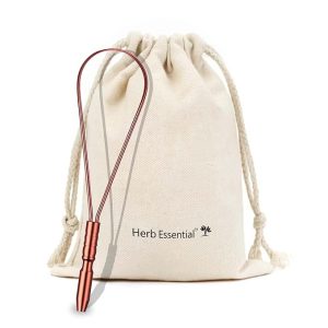 Herb Essential Copper Tongue Cleaner, Pack of 1, Flexible Handle for Adults