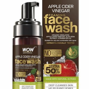 WOW Skin Science Apple Cider Vinegar Foaming Face Wash- with Organic Certified Himalayan Apple Cider Vinegar - No Parabens, Sulphate & Silicones - 150mL
